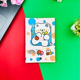 Ayı Çiçek Tasarımlı Lastikli Defter