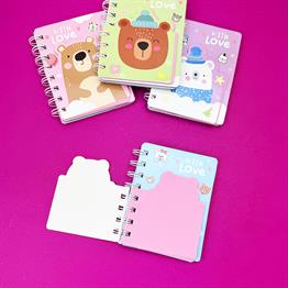 Ayı Kabartmalı Çizgili Defter