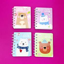 Ayı Kabartmalı Çizgili Defter
