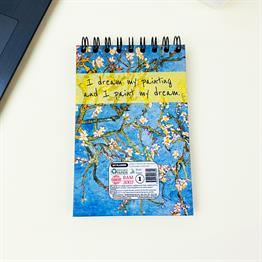 Badem Çiçeği Tasarımlı 17x12Cm Siyah Yaprak Sketch Book - Eskiz Defteri