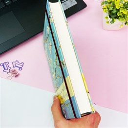 Badem Çiçeği Tasarımlı Kalın Kitap Görünümlü Defter