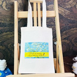 Badem Çiçeği Tasarımlı Kalın Kitap Görünümlü Defter Ve Bez Çanta
