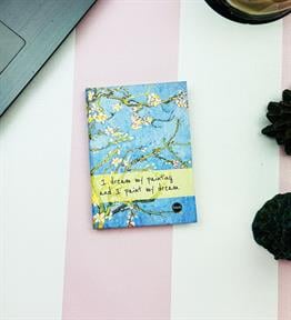 Badem Çiçeği Tasarımlı Sert Kapaklı Mini Defter