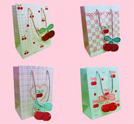 Bam 2104 Kiraz Tasarımlı Karton Çanta 32x26x12 cm