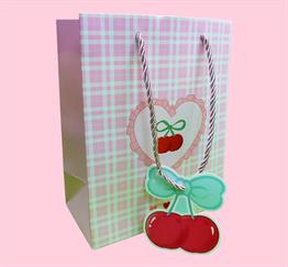 Bam 2104 Kiraz Tasarımlı Karton Çanta 32x26x12 cm