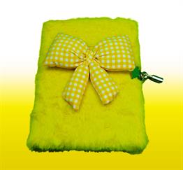 Bam 2118 80 Yaprak Çizgili Kilitli Kurdelalı Peluş Defter x4