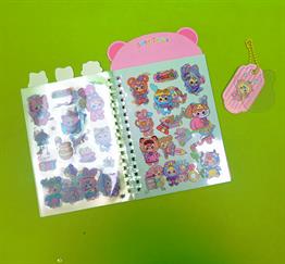 Bam 2128 24 sayfa Yandan spiralli Sticker anahtarlık defter x24
