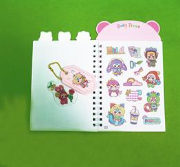 Bam 2128 24 sayfa Yandan spiralli Sticker anahtarlık defter x24