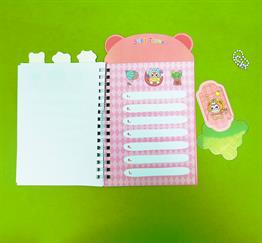 Bam 2128 24 sayfa Yandan spiralli Sticker anahtarlık defter x24