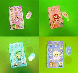 Bam 2128 24 sayfa Yandan spiralli Sticker anahtarlık defter x24