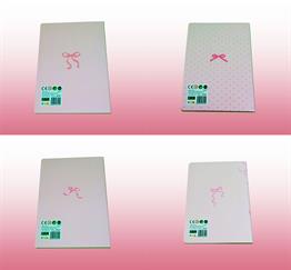 Bam 2175 Pembe Kurdeleli Tasarımlı Çizgisiz Defter x12