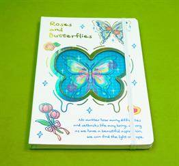 Bam 2177 Kelebek Tasarımlı Hologram Kapaklı Defter x 16