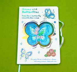 Bam 2177 Kelebek Tasarımlı Hologram Kapaklı Defter x 16