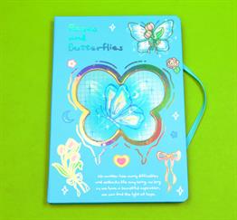 Bam 2177 Kelebek Tasarımlı Hologram Kapaklı Defter x 16