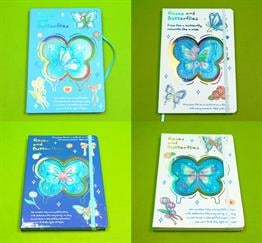 Bam 2177 Kelebek Tasarımlı Hologram Kapaklı Defter x 16