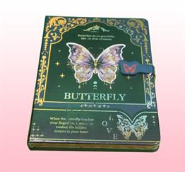 Bam 2179 Kelebek Tasarımlı Mıknatıs Kapaklı Defter x12