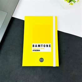 Bam Tone Sarı Tasarımlı Lastikli Defter