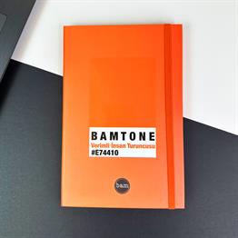 Bam Tone  Turuncu Tasarımlı Lastikli Defter