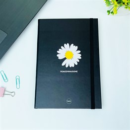 Barışcıl Papatya Tasarımlı Lastikli Defter