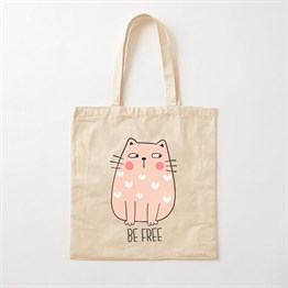 Be Free Kedi Tasarımlı Bez Çanta