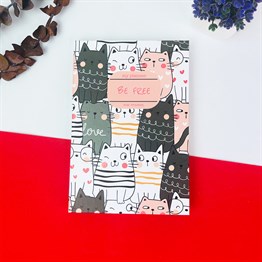 Be Free Kedi Tasarımlı Lastikli Defter