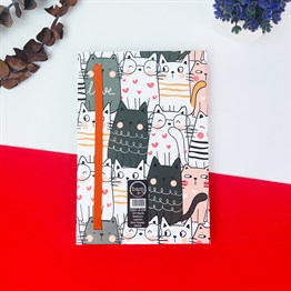 Be Free Kedi Tasarımlı Lastikli Defter