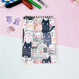 Be Free Kedi Tasarımlı Spiralli Defter