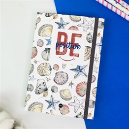Be Positive Deniz Kabuğu Tasarımlı Lastikli Defter