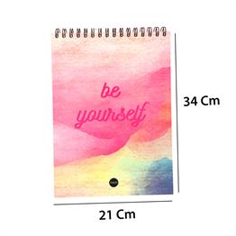 BE YOURSELF 21X28,80 ÜSTEN SPİRALLİ AC A4 NOT DEFTERİ