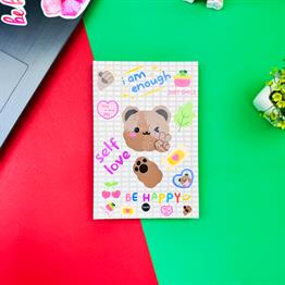 Bear Self Love Tasarımlı Lastikli Defter