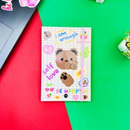 Bear Self Love Tasarımlı Lastikli Defter