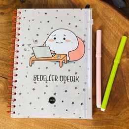 Bedeller Ödedik Tasarımlı Çanta Kapaklı Spiralli Defter