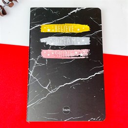 Believe Dream Shine Tasarımlı Terzi Dikişli Defter
