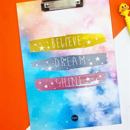 Believe Dream Shine Tasarımlı Sekreterlik 