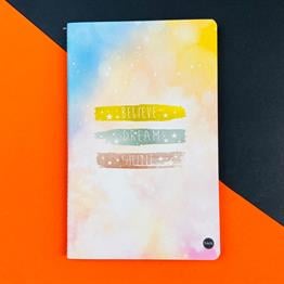 Believe Dream Shine Tasarımlı Terzi Dikişli Defter