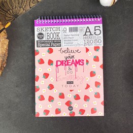Believe In Your Dreams Tasarımlı  A5 Sketch Book - Eskiz Defteri