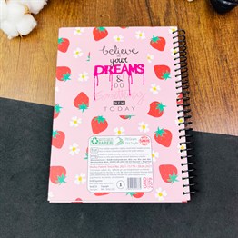 Believe In Your Dreams Tasarımlı Çizgili Spiralli Defter 