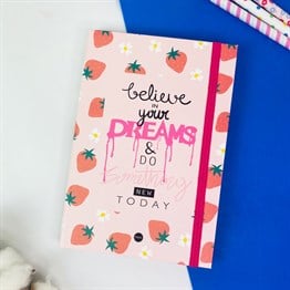 Believe In Your Dreams Tasarımlı Lastikli Defter