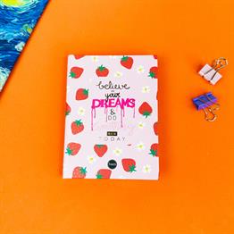 Believe In Your Dreams Tasarımlı Sert Kapaklı Mini Defter