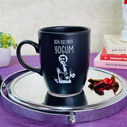 Ben Aslında Yoğum Black Printed Mug