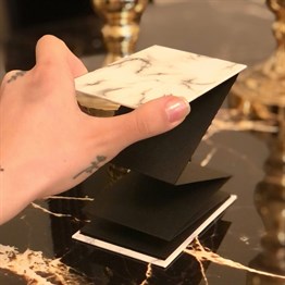 White Marble Mini Photo Album w/Stickers