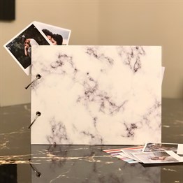 White Marble Photo Album w/Stickers