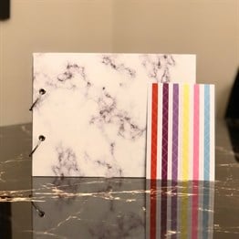 White Marble Photo Album w/Stickers