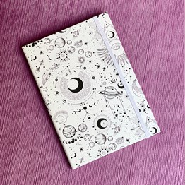 Beyaz Tarot Tasarımlı Lastikli Defter
