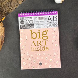 Big Art Inside Papatya Tasarımlı  A5 Sketch Book - Eskiz Defteri