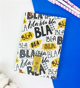 Bla Bla Bla Tasarımlı Lastikli Defter