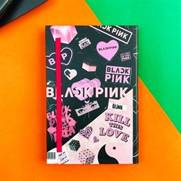Black Pink 4 Tasarımlı Lastikli Defter