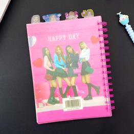 Black Pink Tasarımlı Bölmeli Defter