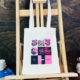 Black Pink Tasarımlı Kalın Kitap Görünümlü Defter Ve Bez Çanta