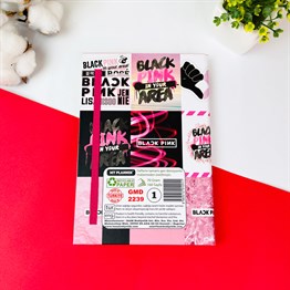 Black Pink Tasarımlı Lastikli Defter